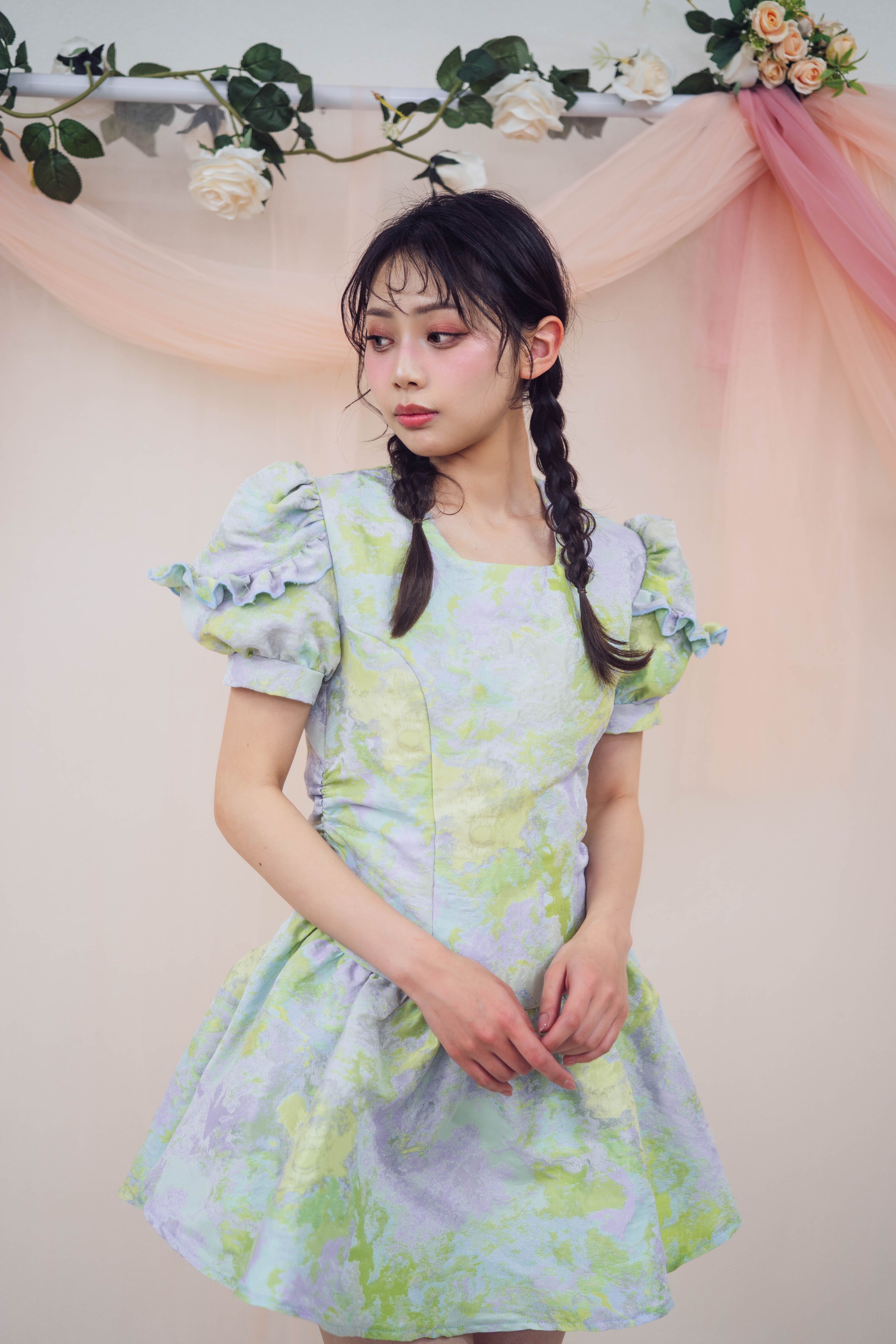 ジャガードミニワンピース