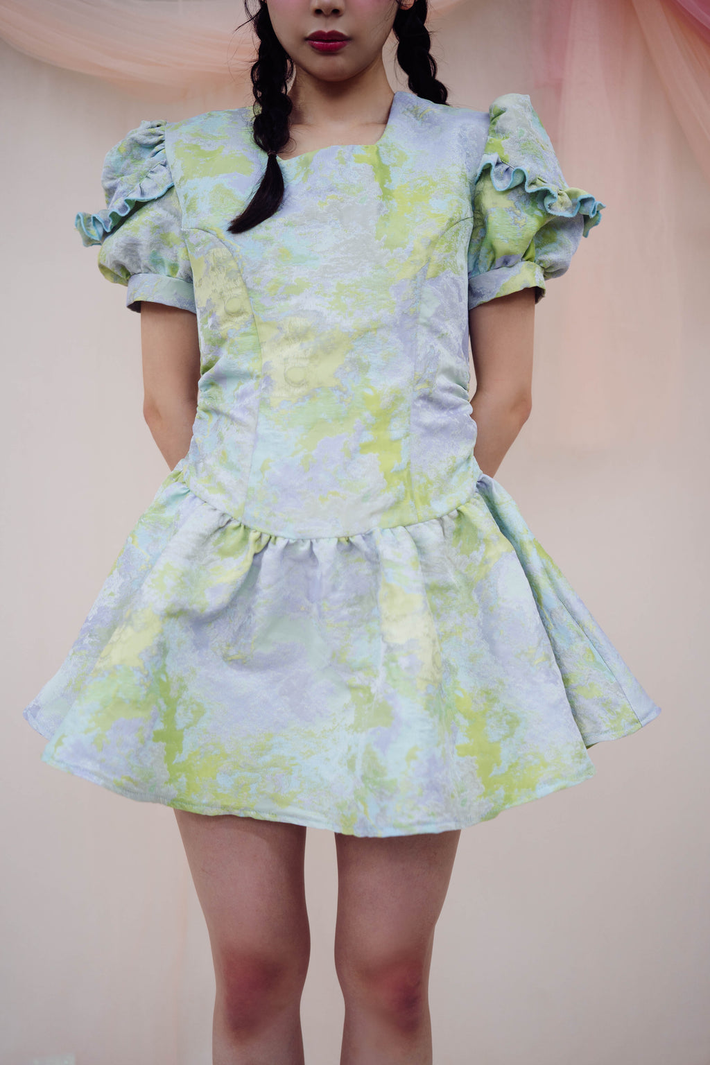 ジャガードミニワンピース