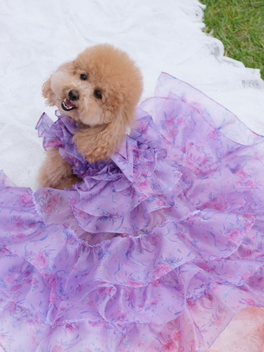 organza rose long skirt