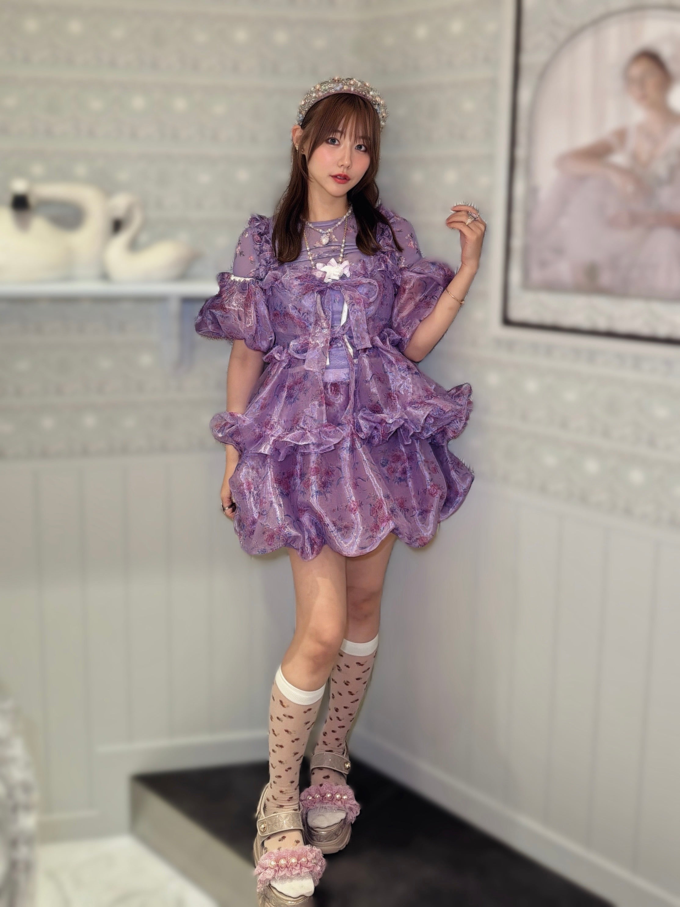 Organza Rose Mini Skirt