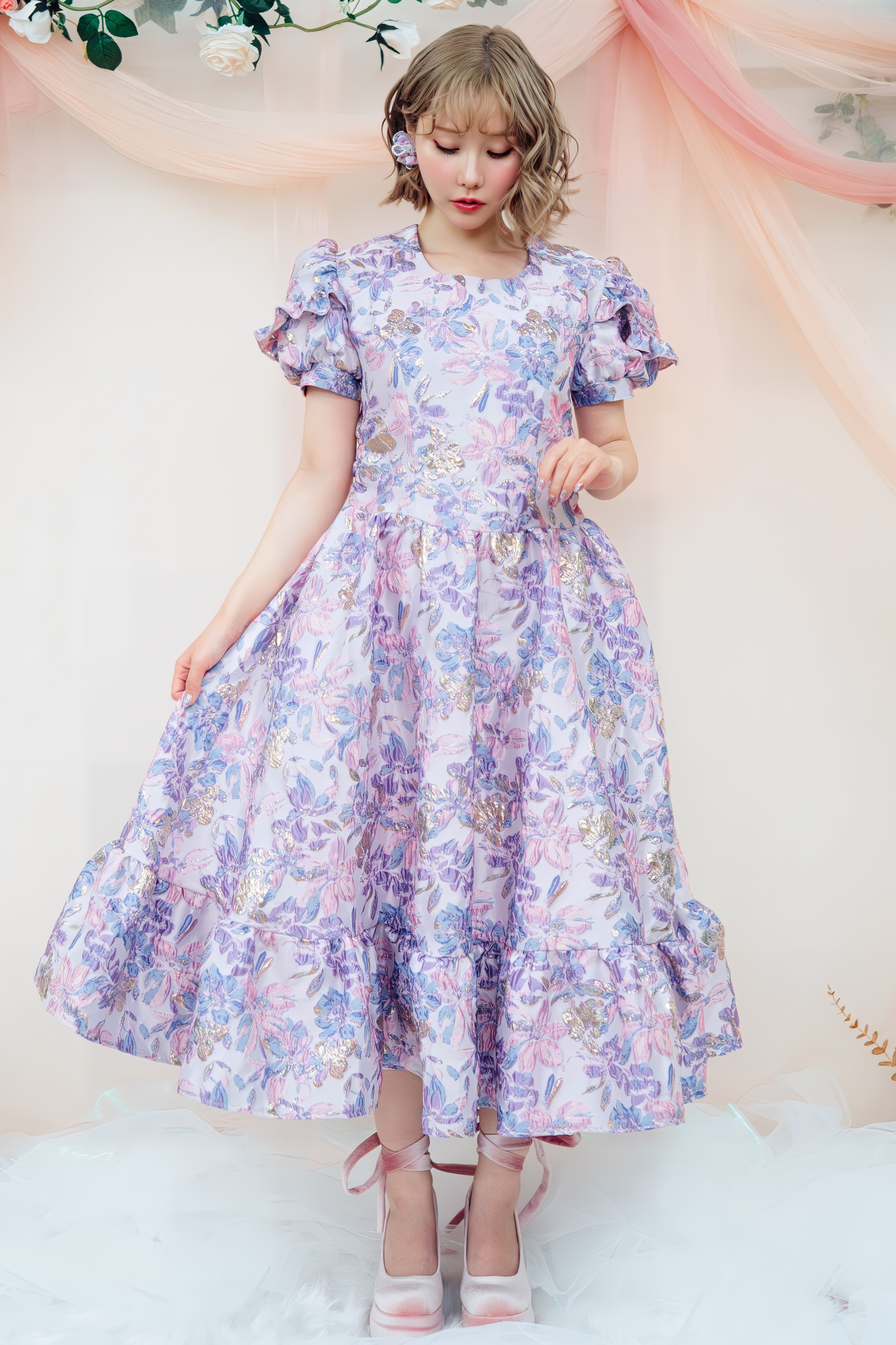 ジャガードロングワンピース